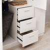White 3 Door 3 Drawer Triple Wardrobe with Storage Shelves Hanging Rail Bedroom
