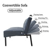 Panana Fabric Sofa Bed Sofabed with Drink Holders Recliner Free Bolster Cushions