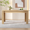 Dining Table MDF Wooden Rectangle 4 Seater Kitchen Home Furniture Oak Finish