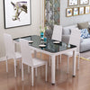 Set of 2 Dining Chairs PULeather Padded Seat High Back Metal Legs Home Furniture