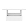 Cloud-Shaped Coffee Table with Drawer and Storage Compartments, White