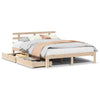 Bed Frame with Drawers 140x190 Solid Wood Pine K0P2