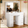 Large Dressing Table With LED Mirror Drawers Vanity Set Bedroom Makeup Table