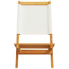 Folding Garden Chairs 4 pcs White Fabric and Solid Wood G8P9