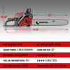 2.4KW 62cc Petrol Chainsaw Powerful 22" Bar Length 2-Stroke Wood Cutter Saw 2024