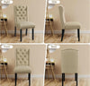Dining Chairs Set of 2 Button Tufted Upholstered Dining Chairs with Wing Design