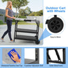 3-Tier Foldable Outdoor Cart Food Prepare Dining Cart Table Flattop Worktable