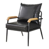 PU Single Sofa Wood Arm Metal Frame Comfort Save Space Office Home Hotel Lounge