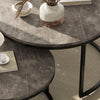 Industrial Nesting Coffee Tables Set of 2 Round Side End Tables for Living Room