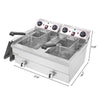 5000W 21.6L Commercial Electric Deep Chip Fryer 2 Tank French Fry Stainless Stee