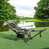 Camping Lounge Chair 2 in 1 Portable Reclining Beach Chair With Footrest