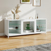 White Wooden TV Cabinet with 18 inch Electric Fireplace TV Cabinet Fireplace Set