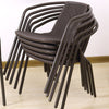Set of 2 4 6 Rattan Plastic Strong Stackable Outdoor Patio Garden Chairs w/ Arms