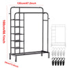 Heavy Duty Clothes Rail 120Kg Load Sturdy Clothes Rack with Shelfs & Shoe Rack