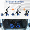 4-wheel Golf Trolley Push and Pull Golf Trolley with Scoreboard Bag-Blue