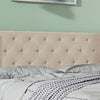 Ottoman Bed Frame Gas Lift Up Storage Double Size Beige Fabric Upholstered Bed