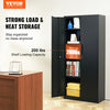 VEVOR Metal Storage Cabinet w/ 3 Keys Adjustable Shelves & Magnetic Door Black