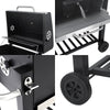 XL Smoker Barbecue Outdoor Charcoal Portable Grill Garden BBQ Wheels Side Shelf