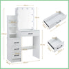 Dressing Table Mirror & LED Light Stool Makeup Vanity Set Desk Organizer Dresser
