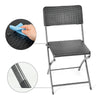 7pcs Plastic Rattan Effect Folding Beer Picnic Dining Outdoor Table Chairs Set