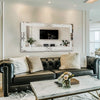 Rectangle Silver Mirrors Shiny Crystal Diamond Big Wall Mirror Living Room Decor