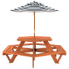 Picnic Table for 6 with Hexagon Solid Wood Fir G2F1