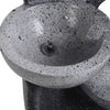 Outdoor Solar Water Feature Garden Fountain Water Cascade Stone Bowls Waterfall