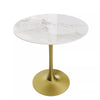 Round Dining Table Marble Modern Tulip Table Slate Tabletop Golden Pedestal Base