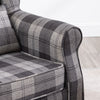 Tartan Fabric Upholstered Armchair Lounge High Wing Chair Sofa Seat
