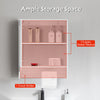 Bathroom Cabinet With LED Light Mirror Storage Unit Touch Switch 2 Shelf Hanger
