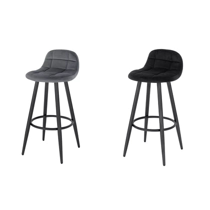 1/2/4/6x Kitchen Bar Stool Samt Padded Pub Chair w/ Backrest High Counter Stool