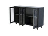 Sideboard Kitchen Buffet Cupboard Console Table with Glass Doors Cabinet 2 Shelf