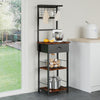 Industrial Vintage Style Kitchen Organizer Unit with Drawer and Storage Shelves