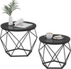 Round Coffee Tables, Set of 2 Side Tables, Modern Style, Removable Tabletop