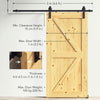 CO-Z 6.6 FT Sliding Wood Barn Kit 200cm Door Track System Hardware Closet Set