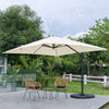 3*3m Large Roma Parasol Banana Cantilever Hanging Umbrella Outdoor Garden Patio