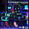 Gaming Office Chair Massage Racing 12 RGB LED Computer Work Seat