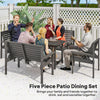 Wooden Dining Set Outdoor Garden Furniture 6 Seater Loveseat Chair Table Grey