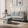 3 Seater Linen Corner Sofa, Reversible Chaise in Grey, Upholstered L Shape Couch