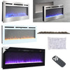 36 40 50 60" Electric Fireplace 12 Color LED Insert/Wall Mounted Heater Timer UK