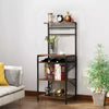 Kitchen Baker's Rack Microwave Oven Stand with Storage Shelves,Metal Frame/6Hook