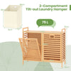 Freestanding Pull-out Laundry Cabinet with 2 Removable Bins-Natural