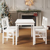 Classic Solid Wooden White Dining Table and 4 Chairs Set Kitchen Home Furniture