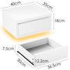 2pcs Floating Bedside Set with Drawers, Nightstand Wall Shelf, High Gloss White