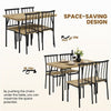 Dining Table and Chairs Set 4 Kitchen Table and 4 Chairs with Backrest, Brown