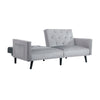 Fabric Sofa Bed 3 Seater Sofa Settee Recliner Couch with Solid Wooden Legs Grey