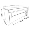 Black TV Unit Cabinet With LED Light 120cm High Gloss Doors Entertainment Unit