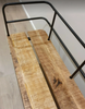 Vintage Industrial Bench Metal Dining Chair 2 Seater Hallway Kitchen Rustic Seat