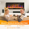 50" Wall Electric Fireplace, Slim Electric Fire, 1800W, Black