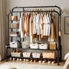 Heavy Duty Metal Double Rail Clothes Garment Hanging Rack Shelf Display Stand UK